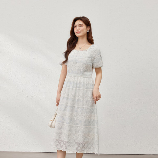 Faserhow [Retro Court Style Französisch Elegantes Temperamentkleid] Großgröße Damen Fett MM2025 Sommer neuer Stil 2575 Hellblau XL
