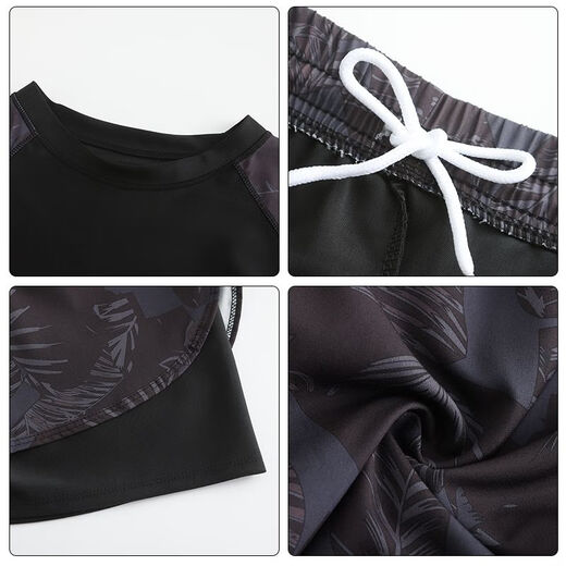 Adolescentes SwimsUits de 12 a 15 años Los estudiantes de secundaria de 12 a 15 años dividen nuevos trajes de baño para niños para prevenir la vergüenza nadando 9712-negro y gradiente verde [set de 5 piezas 888] 170 (peso 90-110Jin [Jin equivale a 0.5 kg]) tamaño universal