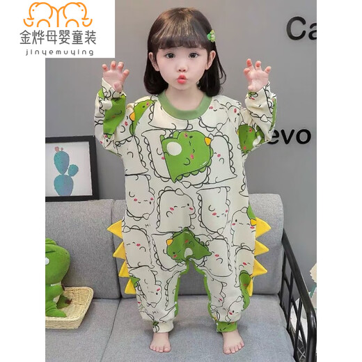 La versión coreana yujiyu de la primavera y el otoño, el nuevo dinosaurio de dibujos animados, el pijama de bebé se puede usar en el exterior con la delgada ropa casera de una pieza de manga larga 1049-cartoon Dinosaur 100 100
