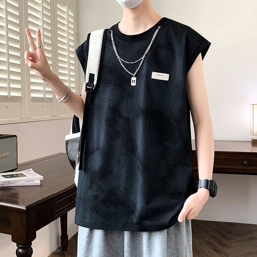 nasawassup夏季无袖T恤男生高中初中生薄款运动背心青少年大童粉色坎肩上衣 9227紫色(单件背心) 品质保证 3XL 150-170斤左右