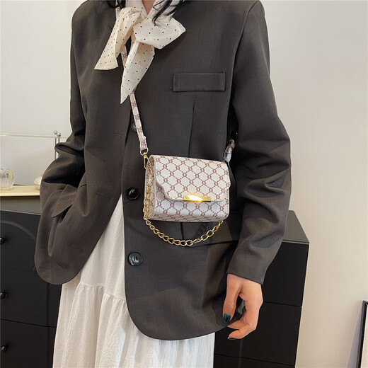 Bags for women 2025 new commuter crossbody bag women's bag high-end texture versatile shoulder bag plaid fashion women's bag white