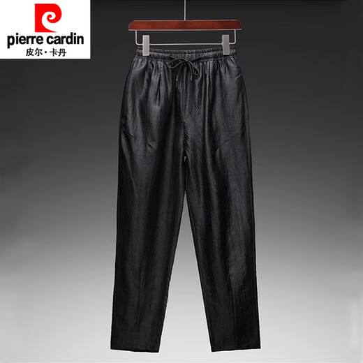 Pierre Cardin Imitación de pantalones fragantes IMITICIÓN IMITACIÓN Pantalones de pantalones para hombres SECHE SECTURAS Pantalones informales 2025 Summer Nuevo Producto 9226 Pantalones negros M 100-115Jin [Jin equivale a 0.5 kg]