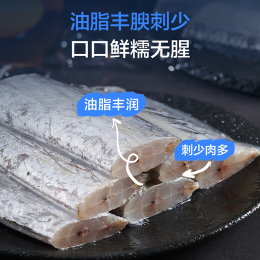 Member Store No. 1 Frozen Zhoushan Solid Hairtail Segments 450g No Guts Small-Eyed Sabry Fish Geographical Indication Fresh Fish