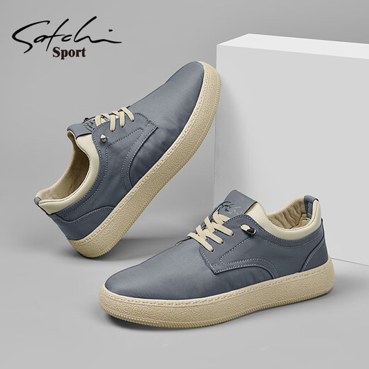 SaTCHI men's shoes casual shoes 2025 summer new breathable men's board shoes fashion canvas shoes oversized shoes lazy shoes men gray 38 (240mm) leather shoe size