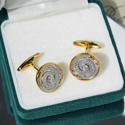 NOSSKISS international luxury brand 925 sterling silver gold-plated French shirt cufflinks men's thick silver texture retro silver