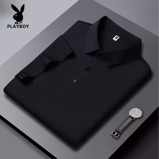 
Playboy (PLAYBOY) high-end summer new ice silk traceless short-sleeved POLO shirt for men business casual solid color quick-drying thin T-shirt for men HT/YH12358 navy short-sleeved POLO shirt M [Suggested 90-115Jin [Jin equals 0.5 kg]]