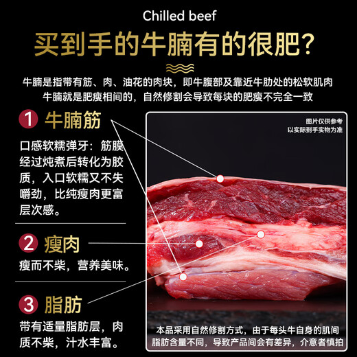 月盛斋【冰鲜牛肉】国产牛腩1斤 内蒙牛肉鲜肉 中华老字号