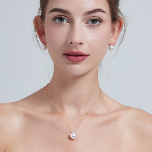 Yuebu Chinese Valentine's Day gift 18K gold diamond Australian white pearl pendant single princess ocean seawater white pearl pearl necklace for women now
