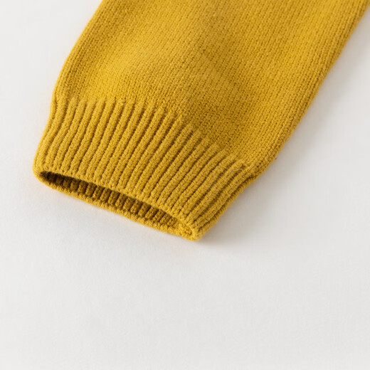 David Bella (Dave/Bella) Kinderpullover-Strickjacke 2025 Herbst neue Mädchen Strickjacke modische kleine Mädchen Top Medium großer Kindermantel Senf gelb [Spot] 110 cm (empfohlene Höhe 100-110 cm)