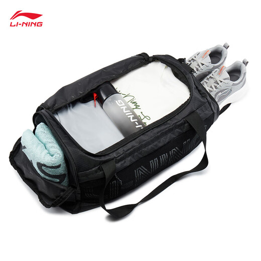 Bolsa de cubo de Li Ning para hombres y mujeres 25 Nuevo estilo Mochila versátil esencial ABLV097 Básico Black-1 F