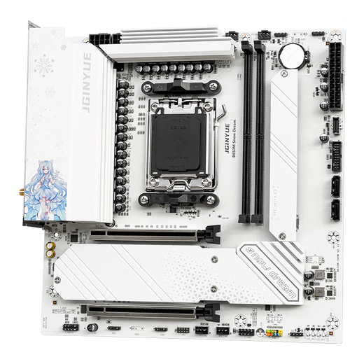 精粤(JGINYUE) 精粤 主板CPU套装B650M SNOW DREAM WIFI6E+AMD 锐龙 R9 9900X 主板CPU套装