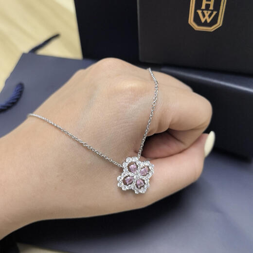 YIBIY new four-leaf clover necklace 18k gold water drop diamond women's pendant loop sterling silver moissanous clavicle chain clover white gold white diamond