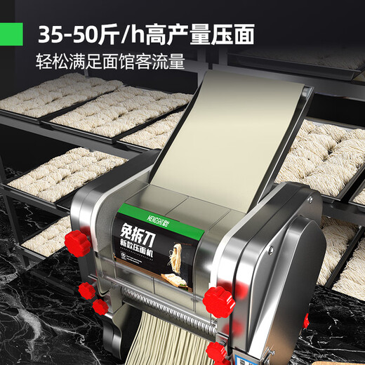 Mengshi Electric Noodle Machine Commercial Automatic Noodle Press Adjustable Multi-function Rolling Machine Dumpling Skin Noodle Pressing Machine YTD-200
