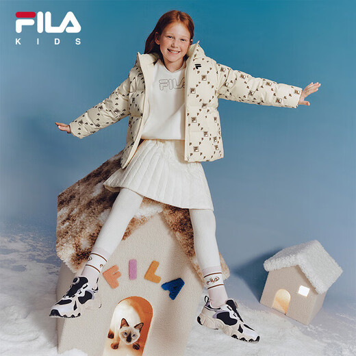 FILA children's shoes running shoes 2025 winter men's and women's middle and large children's sports shoes cat claws