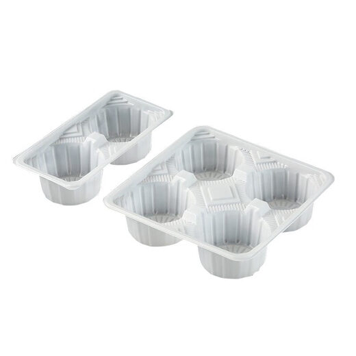 Verdickter Einweg -Plastik 12346 Tasse Halter 2346 Getränk Kaffee Zwei Tasse Milch Tee zum Mitnehmen Verpackungsschale weiß 6 cm Durchmesser Single Tasse Luftwiderstand 250