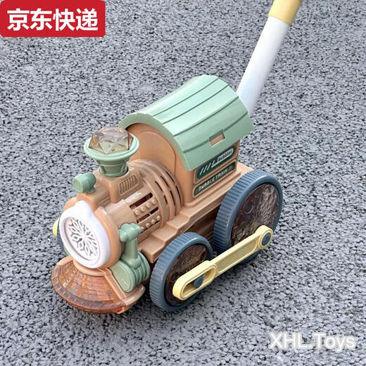 Blaue Farbe Er Kinder Handschubblasenmaschine Zug automatisch Musik hellblasen Blasen Outdoor Kinder Walking Spielzeug Geschenke Ins Hand Push Bubble Train