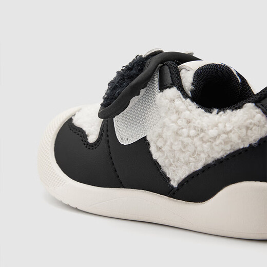 Ying's YEEHOO children's shoes winter boys' front shoes Velcro non-slip toddler shoes baby toddler shoes black 19 recommended foot length 12.8-13.3