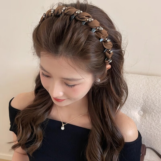 BARY REEF high cranium rhinestone headband women's 2025 new face wash special headband daily wear hair band pressure hairpin headwear black rhinestone headband