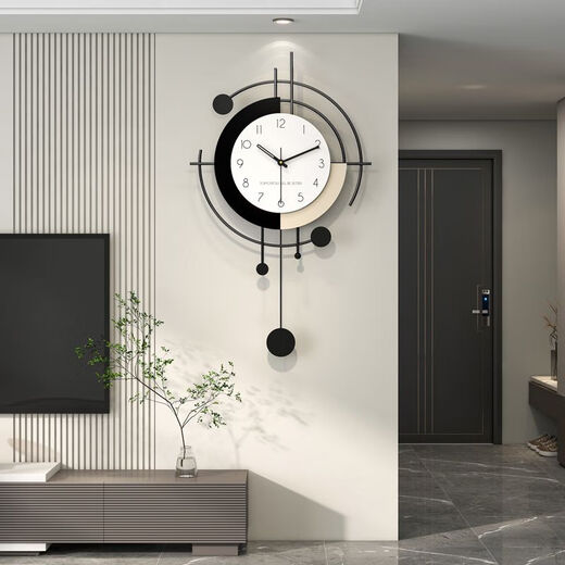 Jiujiuda moderne einfache Wanduhr Wohnzimmer ohne Stempel zu Hause Esszimmer Stille dekorative Uhr Kreative Uhr High-End-Sinn Wandhänge WM1048 Große Größe [44x74cm]