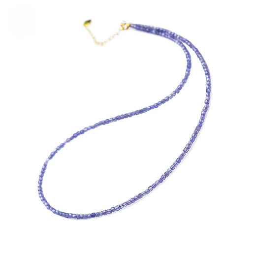 Youshu Tanzanite women's new light luxury niche high-end crystal loose bead bracelet small sugar cube bracelet, bead diameter is about 2mm - chain length is about 38+5cm extension chain