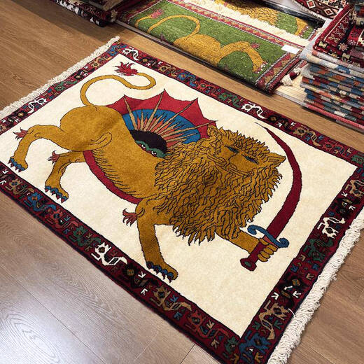 
Yonghuan Lion Handmade Wool Tassel Bedside Blanket Entering Nomadic Art Tapestry Persian Thickened Carpet 693 1.45X1.93M 1 piece