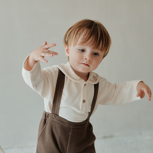 OAK FAMILY autumn new T-shirt children's long-sleeved top light velvet baby navy collar top breathable T-shirt Mi Xing quick-drying cotton cool Max quick-drying ingredients | dry and non-sticky 90