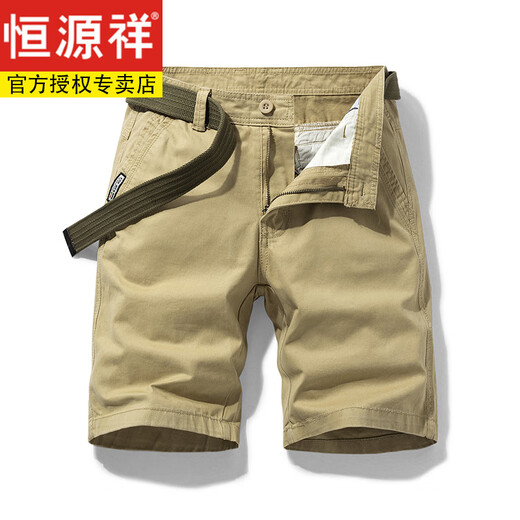 
Hengyuanxiang Preferred Multi-Pocket Pure Cotton Working Shorts Men's Loose Straight Five-Pin Summer Ins Casual Mid-Pants Full Cotton 17152 Gray 38