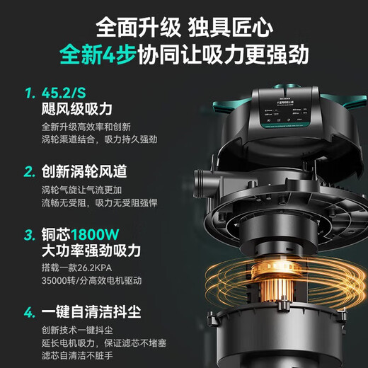 Meiling vacuum cleaner household large suction 1800W high power decoration wasteland beautiful seam commercial car wash dry and wet blowing industrial hotel powerful bucket vacuum cleaner 25L large capacity T011