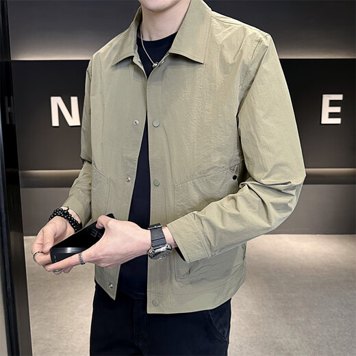 Li Ning's Autumn and Winter New Men's Workwear Casual Stand Collar Jacket Coat Loose Casual Sports Jacket Coat Men's Green L Li Ning's Autumn and Winter New Men's Workwear Casual Stand Collar Jacket Coat Loose Casual Sports Jacket Coat Men's Green L