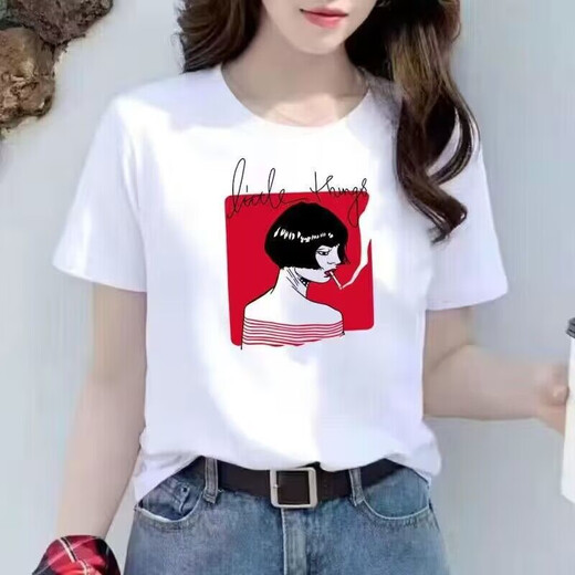 FHHUABD国潮短袖t恤女装2025年新款百搭夏季宽松中国风体恤衫ins潮上衣女 5155 M