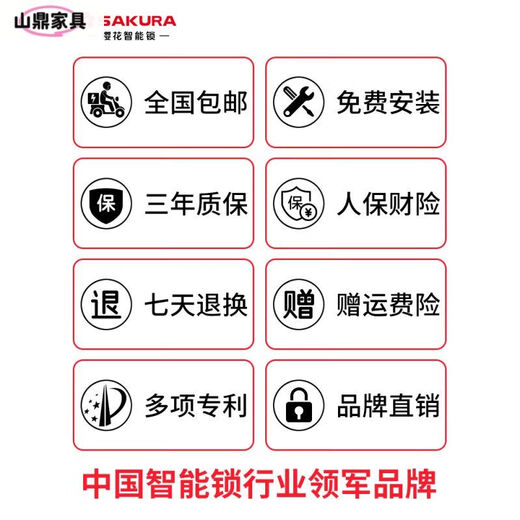 语森忆6622智能门锁指纹锁家用防盗门电子密码入户大门DZ-6622线下同 2(线下同