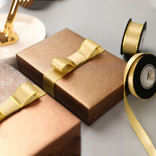 DOROCH ribbon ribbon 4.5 meters gift wrapping paper tie cake Christmas Thanksgiving braided champagne gold