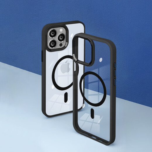 斯幻柯  适用苹果16pro手机壳 iPhone16pro手机壳磁吸壳超薄Magsafe充电防摔镜头保护透明男女款-灰