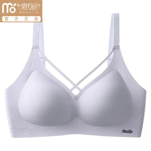 莫代尔夏季乳胶无痕内衣女聚拢上托防下垂收副乳轻薄无钢圈裸感大码文胸 绿色 M （建议90-100斤 75BCD）