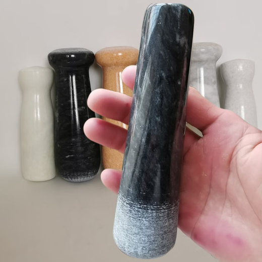 Fantasy household bluestone stone garlic pounder hammer garlic mortar manual garlic masher grinding medicine grinding stone rod hammer handle large 17 cm large bluestone original stone one