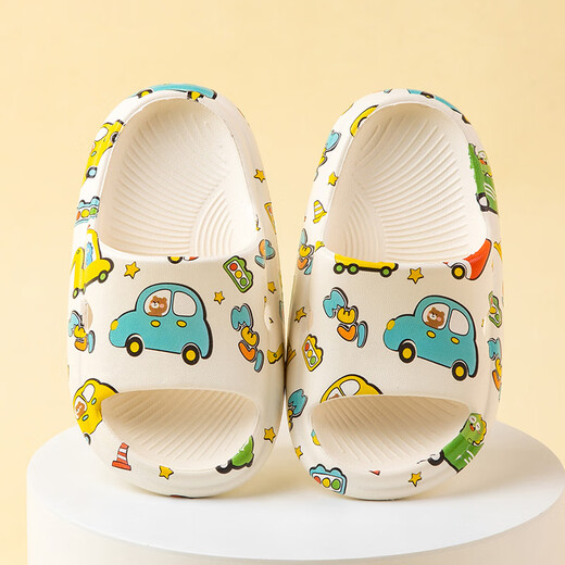 Fawn Mili 2025 Children's Summer Slippers Home Leisure Cartoon Soft Soled Sandals AL8005 Car Car 15 Inner Length 15cm Recommended Foot Length 14.5cm