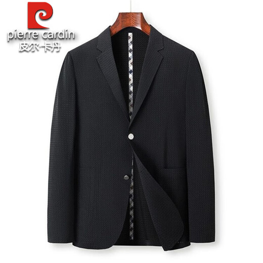 Pierre Cardin high-end seamless suit suit men's summer new thin suit jacket business formal casual sports two-piece set black two-piece set XL 125-145Jin Jin equals 0.5 kg