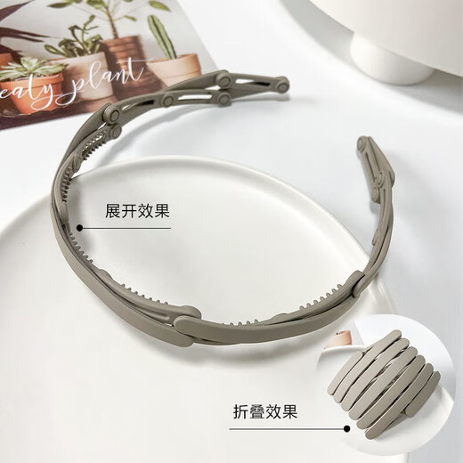 Jisenjia Korean retractable headband new style portable folding hairpin hairpin female summer invisible hair hole toothed headband folding hairband Korean powder