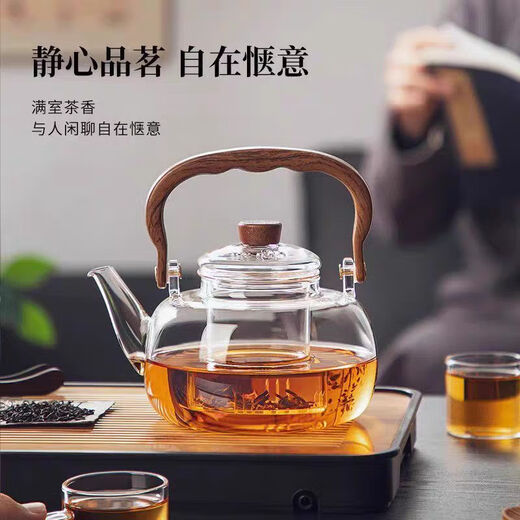 Meikejie glass teapot high temperature resistant thickened tea boiler electric ceramic stove household lifting kettle for boiling water and making tea kettle 2025 new model Muhe lifting kettle - 1L