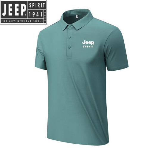 Jeep Spirit Большой размер мужской половой футболки для летней футболки летняя девчонка. Случайный случайный и дышащий лацкатный верхний перламуд.