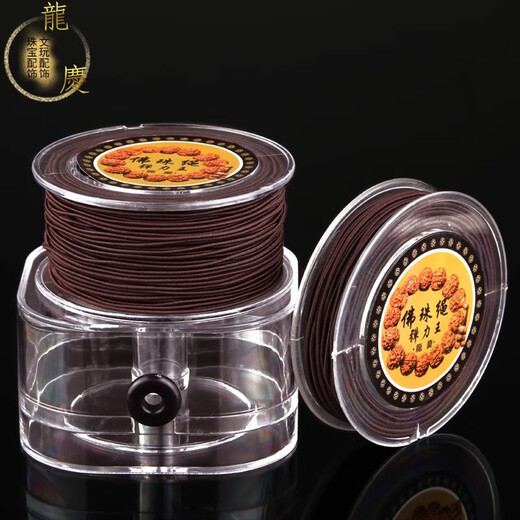 Elastic cord core-spun elastic cord beaded bracelet rope fashion jewelry rope pierced rosewood diamond star moon bodhi elastic cord - brown - 1.0mm about 25 meters - 1 roll