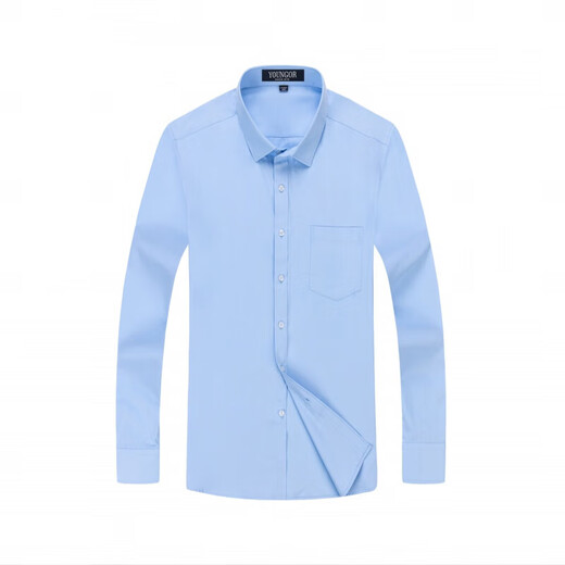 CEO Yageol Herren Langarmes Hemd Frühling und Herbststil Business Casual Formal Formal Pure Cotton Free Bügelweißes Hemd 6630 Sterne Grid Blau 38