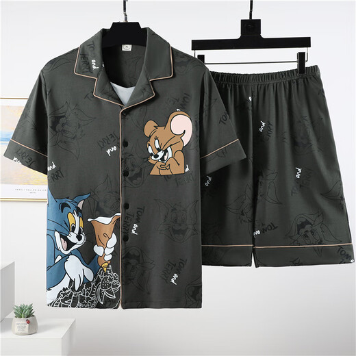 UKUHPK男士夏季薄款卡通短袖睡衣家居服套装 卡通3271【品牌款】 M 标准(高165\100斤)