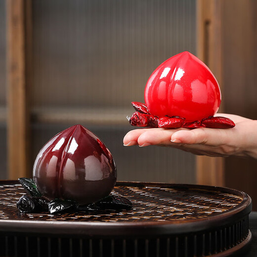 Yunhua Xiantao Color Changing Tea Pet Ornaments Simulation Peach Tea Table Tea Table Accessories Longevity Peach Plant National Style Tea Color Changing Xiantao (Original Dark Color)