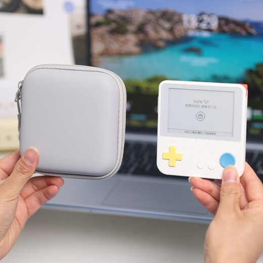 YWZR Word Machine Portable PU Waterproof Storage Bag Suitable for Baicizhan MAX Word Machine Storage Box Large Capacity with Net Pocket for Counting Word Machine Word Machine Coarse Gray Storage Box Suitable for Baicizhan MAX