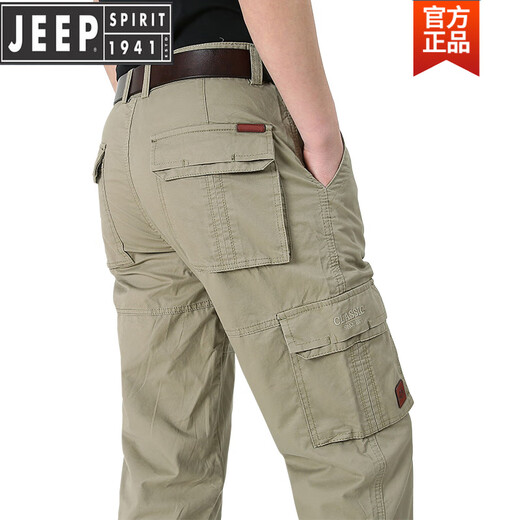 Jeep (Jeep) High-End-Hosen für die Frühlings- und Sommer-Dünnen-Multi-Tasten-Hose von Männern für Männer lange Hose für Männer Lose großer Größe reines Baumwoll-Arbeitskleidung 9922 Grau-dünn 29 Taillenumfang zwei Fuß eins eins