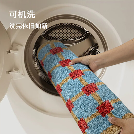 Budisi Middle Ages Bathroom Door Mat Thickened Water-Absorbent Foot Mat Bathroom Non-Slip Floor Mat Home Bedside Blanket 70*45CM