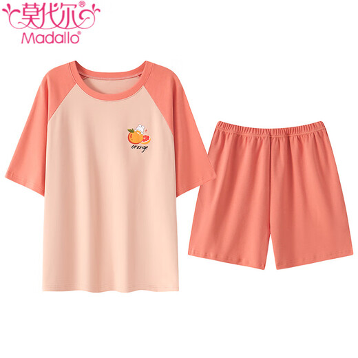 Modal short-sleeved pajamas for women in summer, with breast pads integrated large-size thin style student summer home clothing set can be worn outside GXT1047 M (recommended 75-95Jin [Jin equals 0.5 kg])