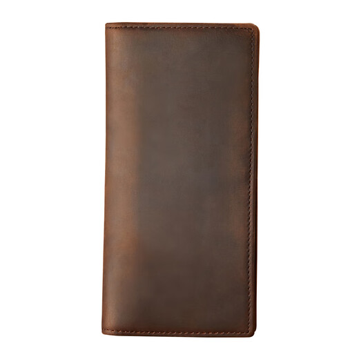GPHF Japanese handmade genuine leather men's wallet ultra-thin long cowhide multi-card wallet two-fold simple retro men's bag light brown