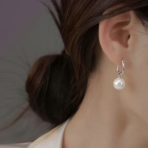 Nilan Fat Donglai same style pt950 platinum pearl earrings PT950 freshwater women's 18 fashion earrings Valentine's Day 520 platinum pearl earrings